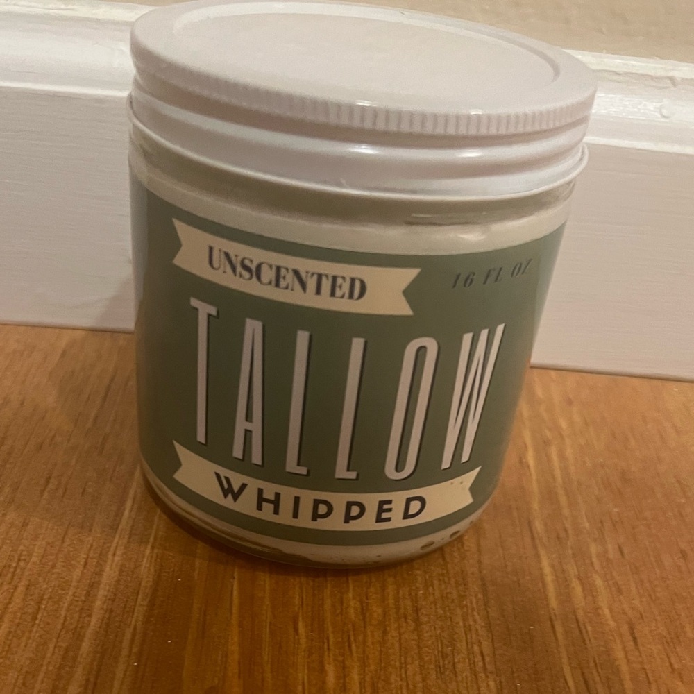 Whipped Tallow Unscented Cream - Green and White